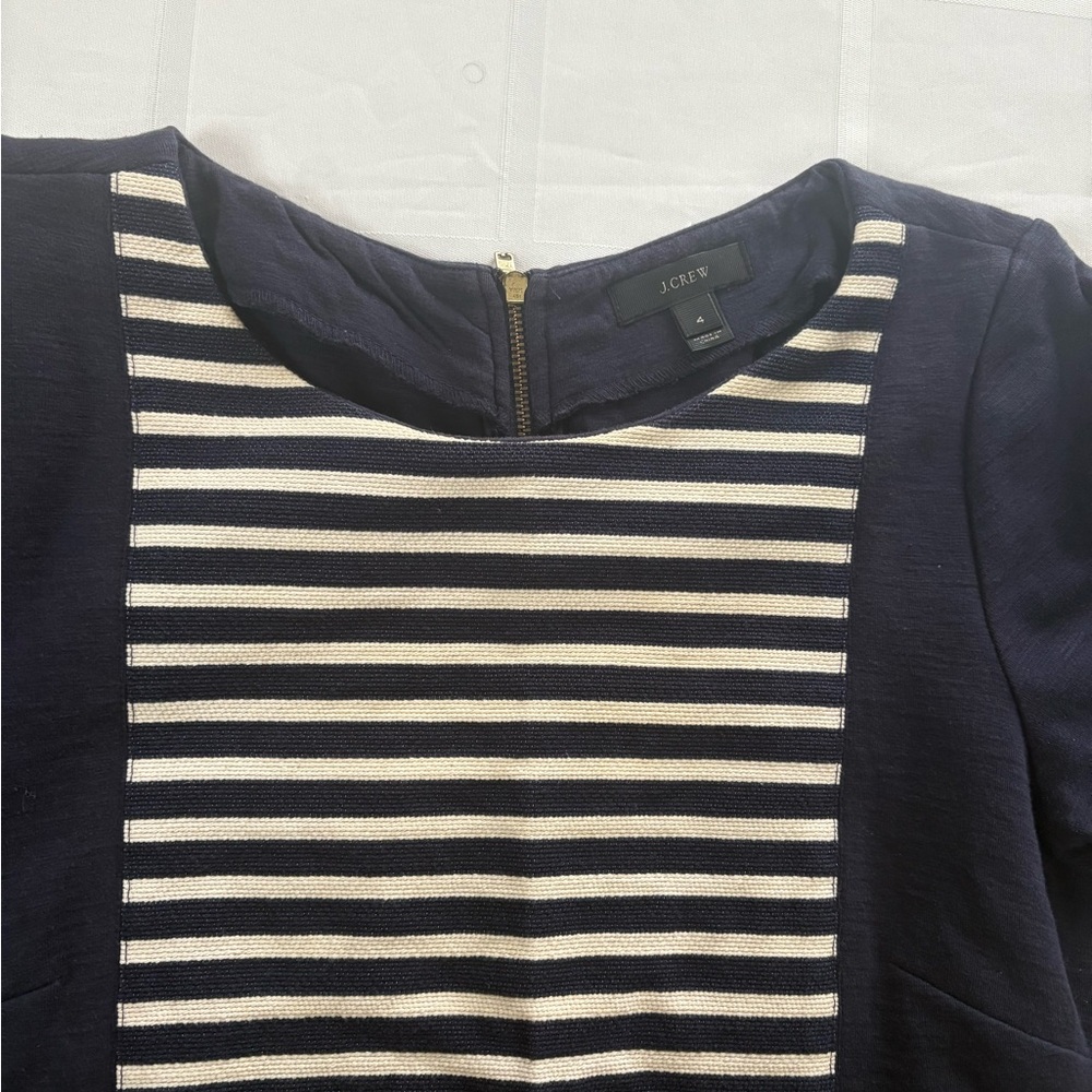 J. Crew navy bleu and white Sheath Midi Dress for Work - Picture 5 of 7